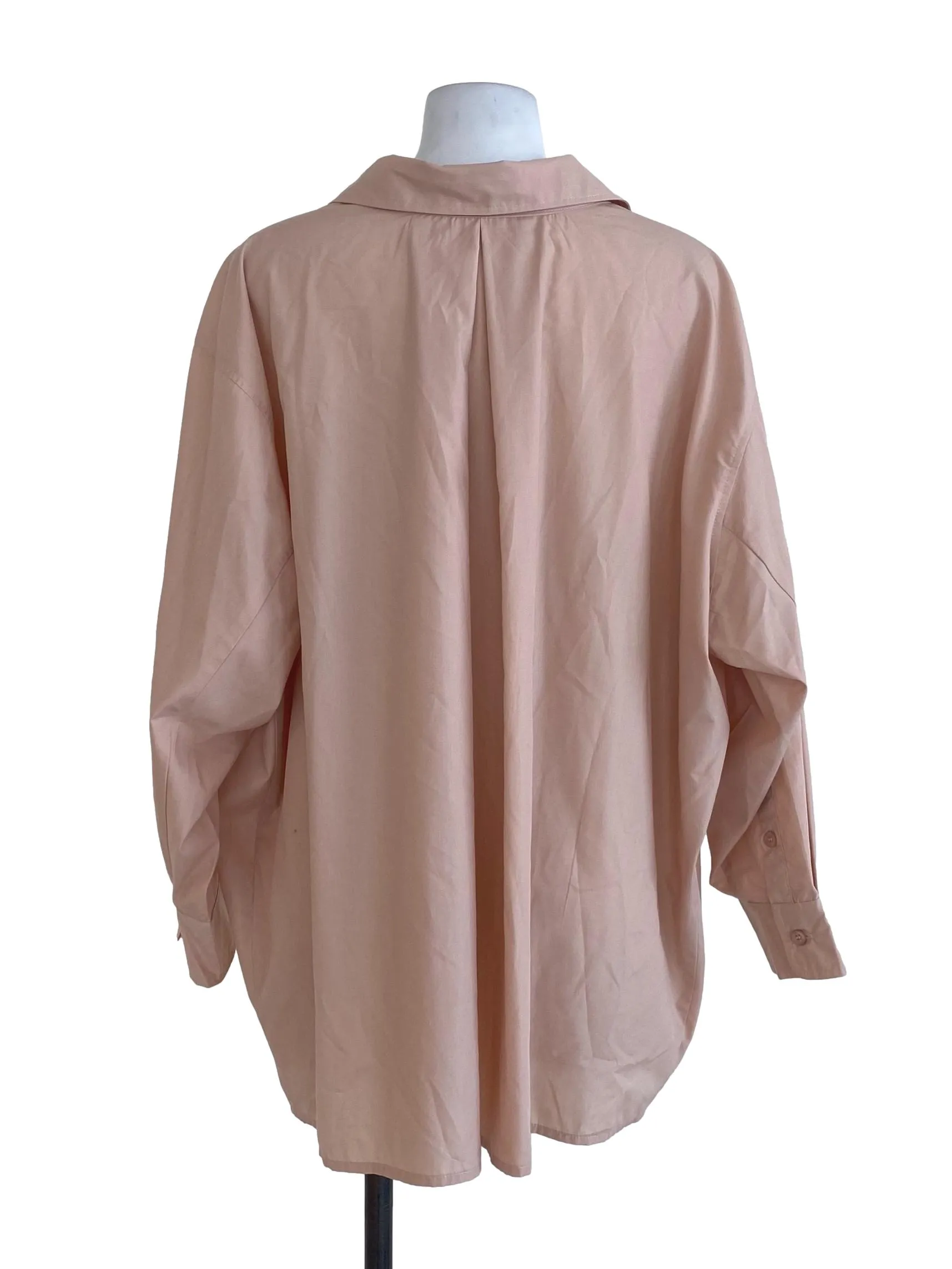Peach Plain Oversize Shirt