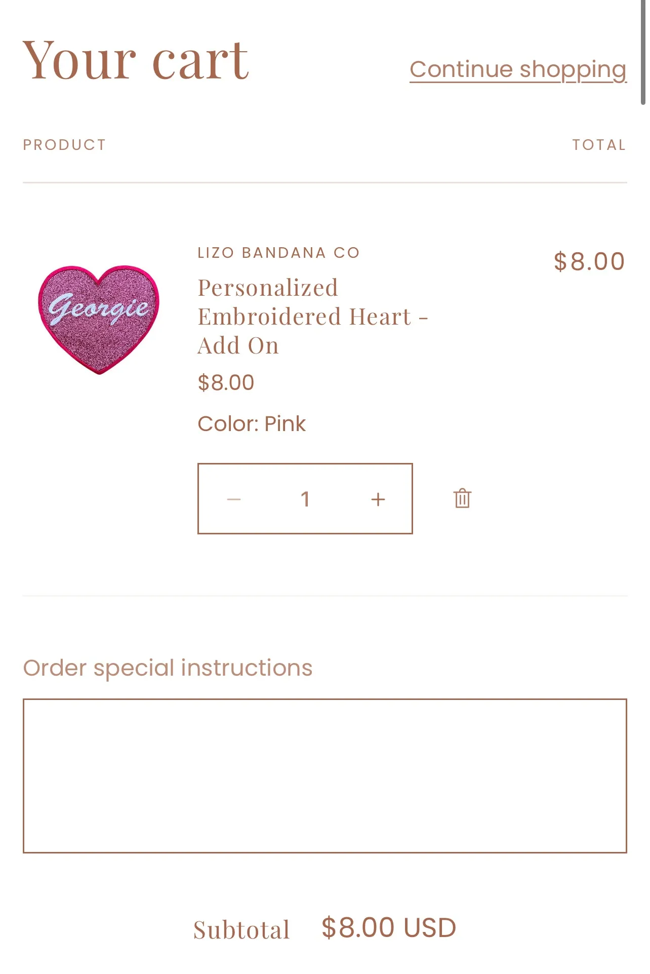 PERSONALIZED Pink Heart Dog Bandana