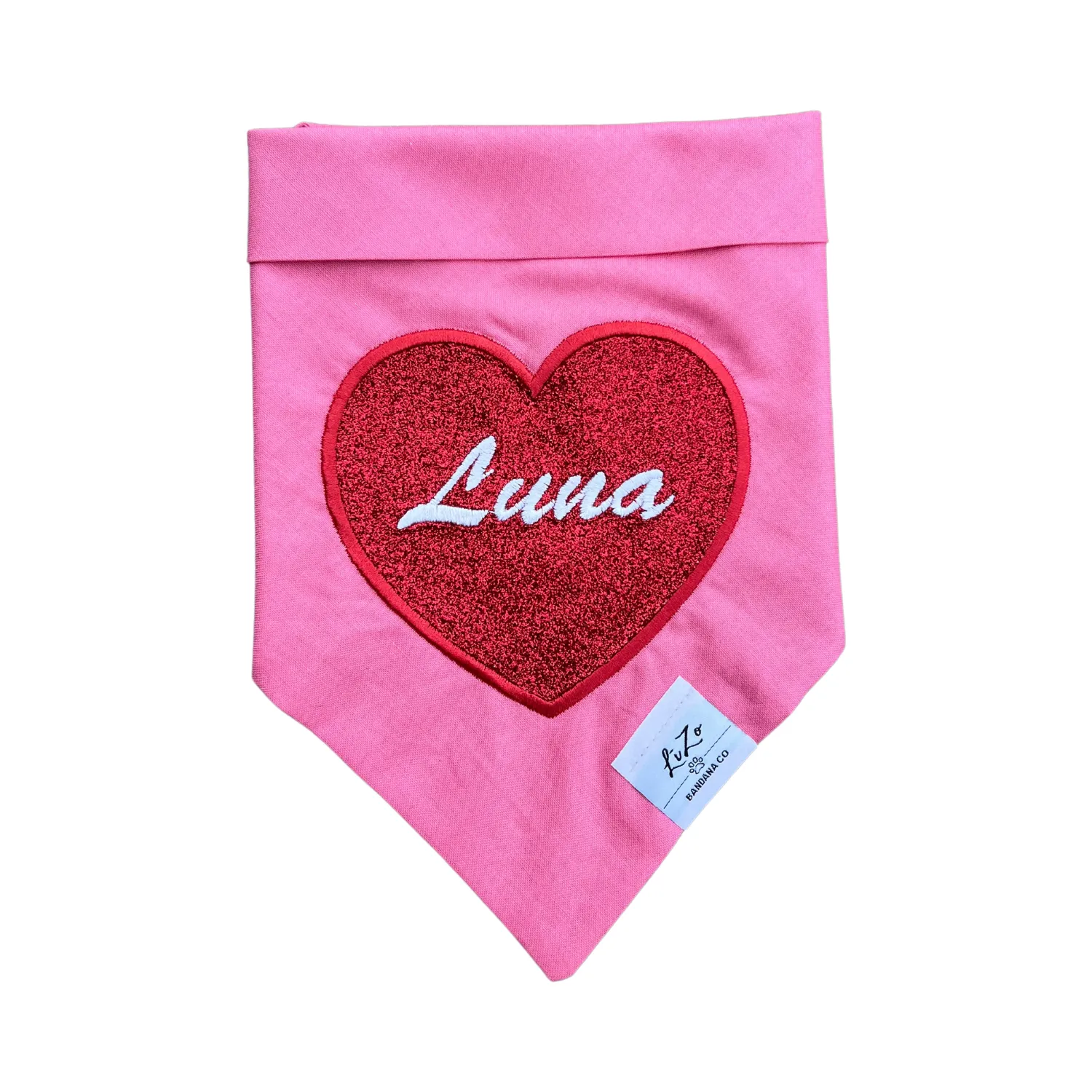 PERSONALIZED Red Heart Dog Bandana