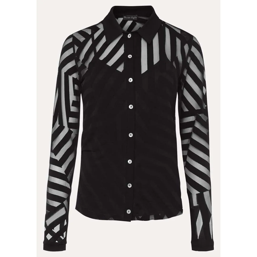 Phase Eight Vida Burnout Shirt With Cami - Black
