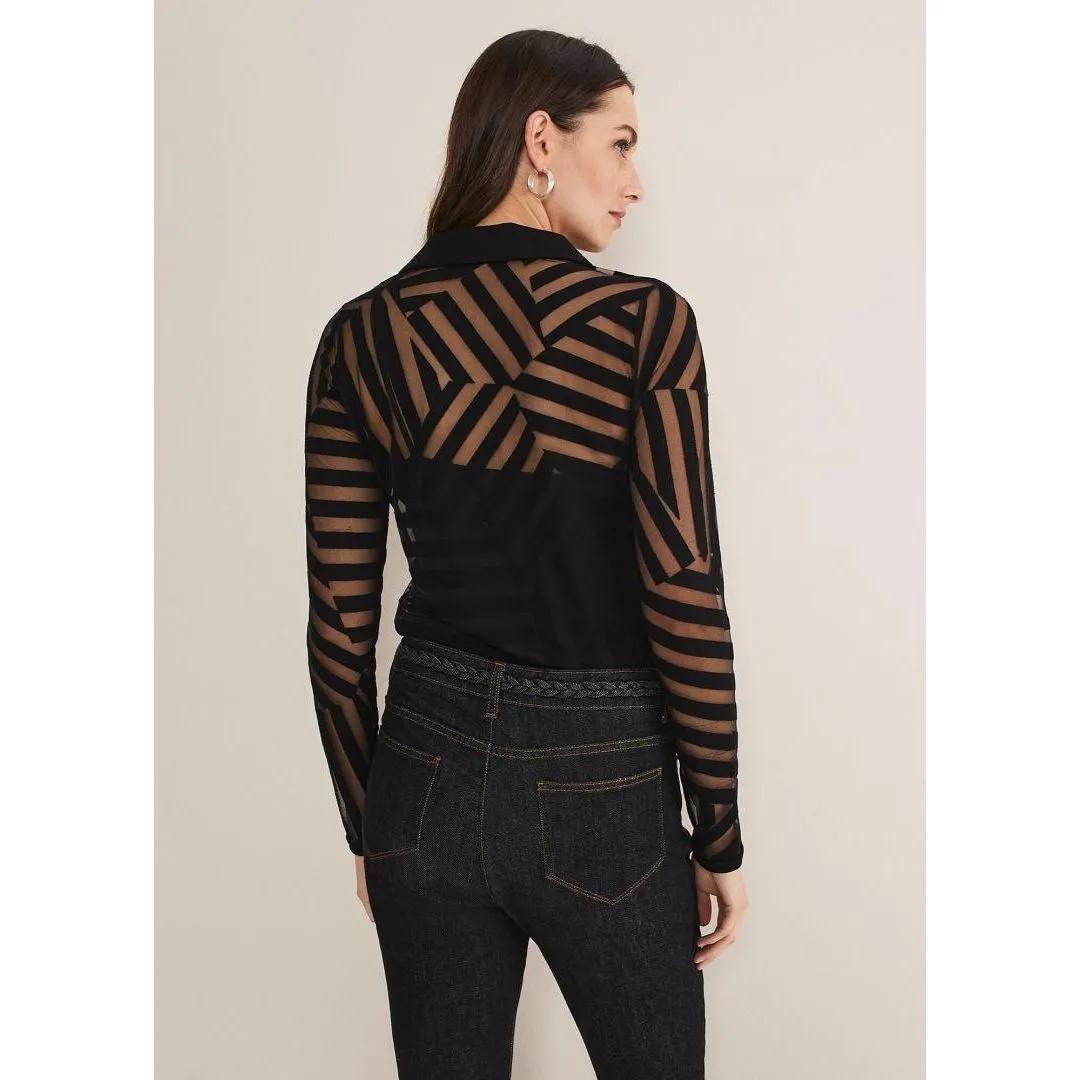 Phase Eight Vida Burnout Shirt With Cami - Black