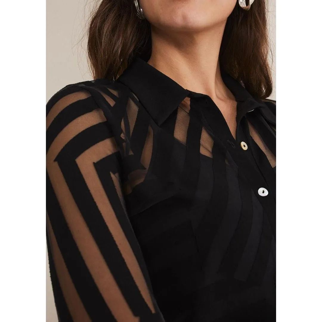 Phase Eight Vida Burnout Shirt With Cami - Black