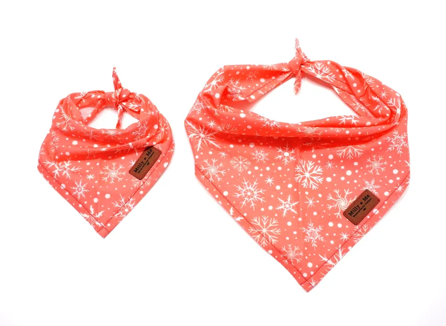 Pink Festive Snowflakes - Pet Bandana