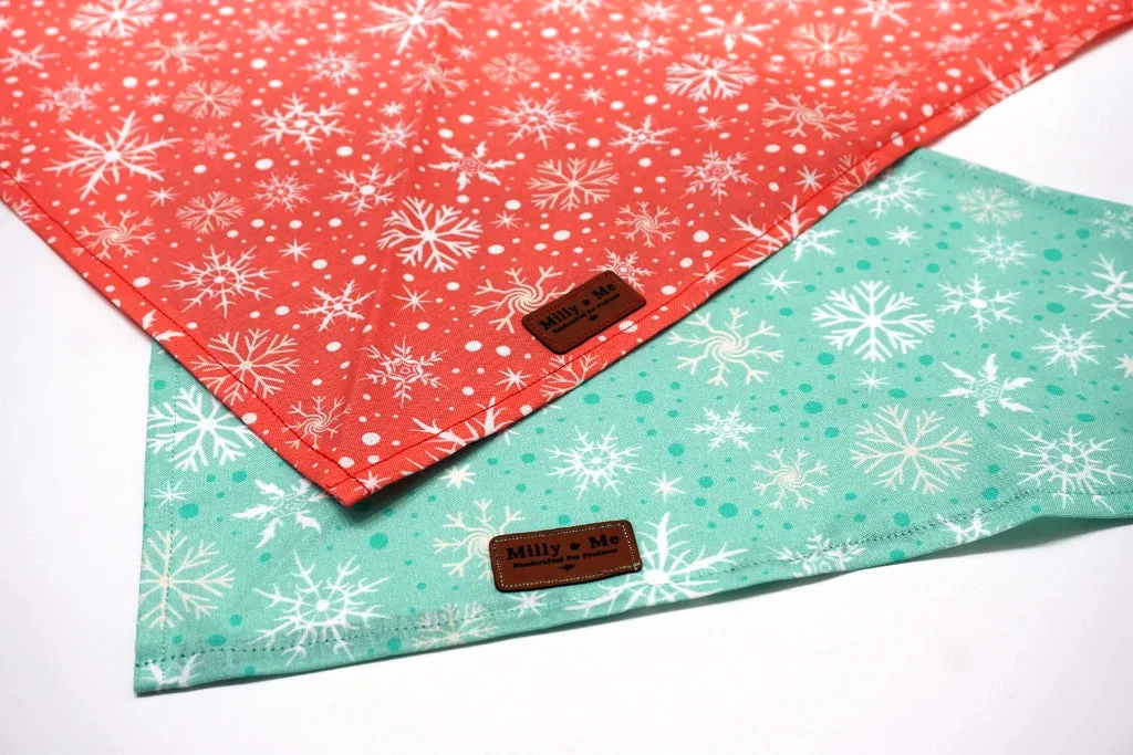 Pink Festive Snowflakes - Pet Bandana