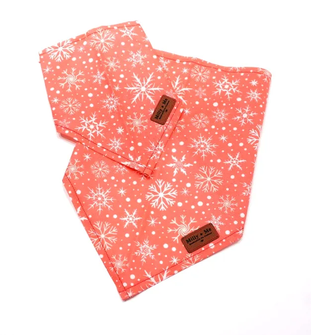 Pink Festive Snowflakes - Pet Bandana