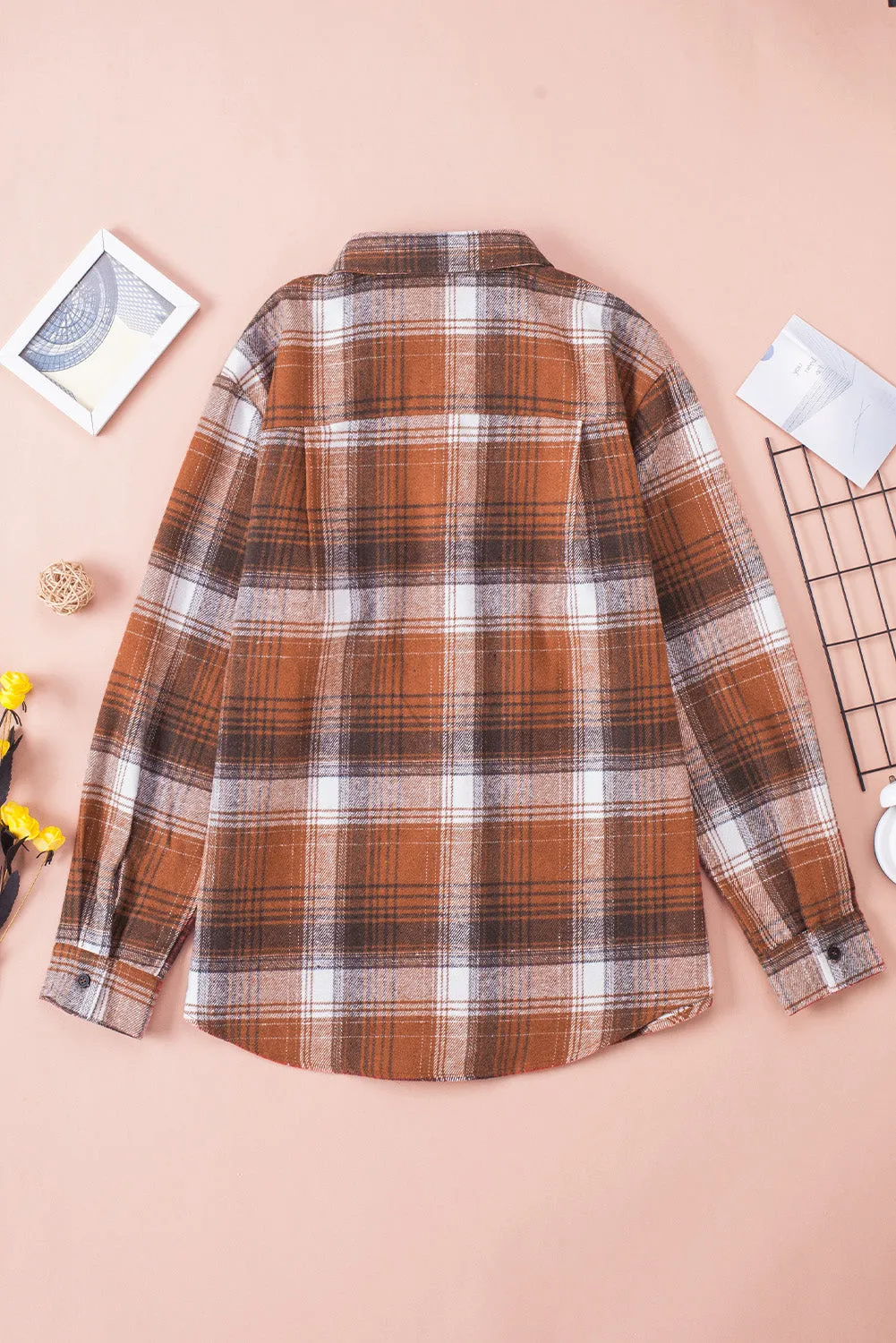 Plaid Long Sleeve Shirt With Pocket