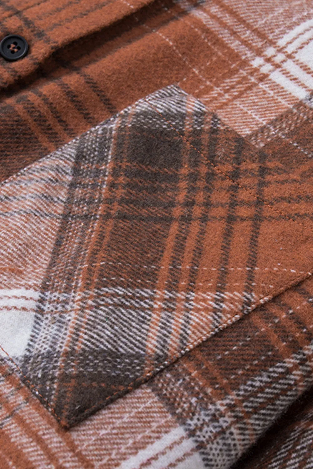 Plaid Long Sleeve Shirt With Pocket