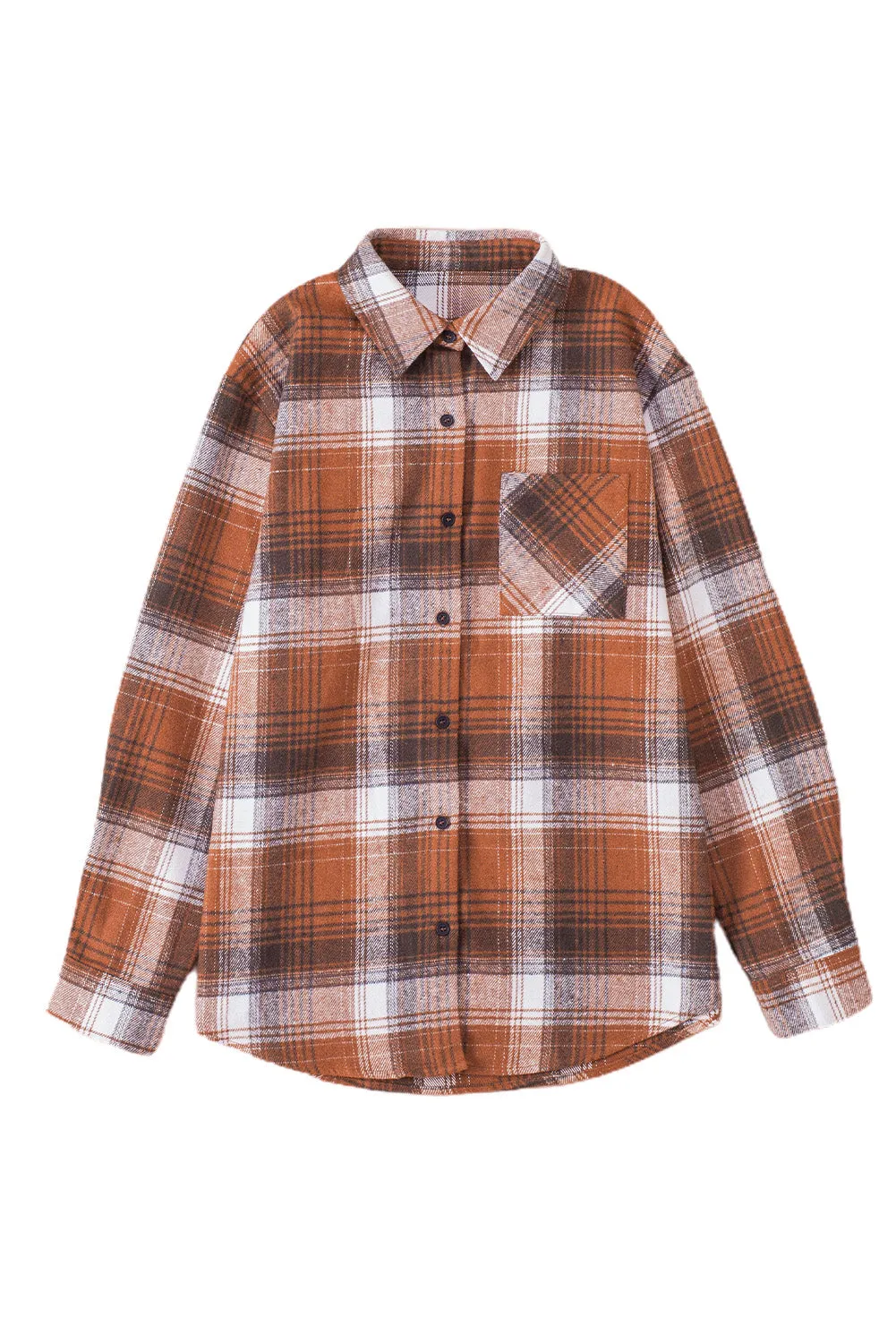 Plaid Long Sleeve Shirt With Pocket