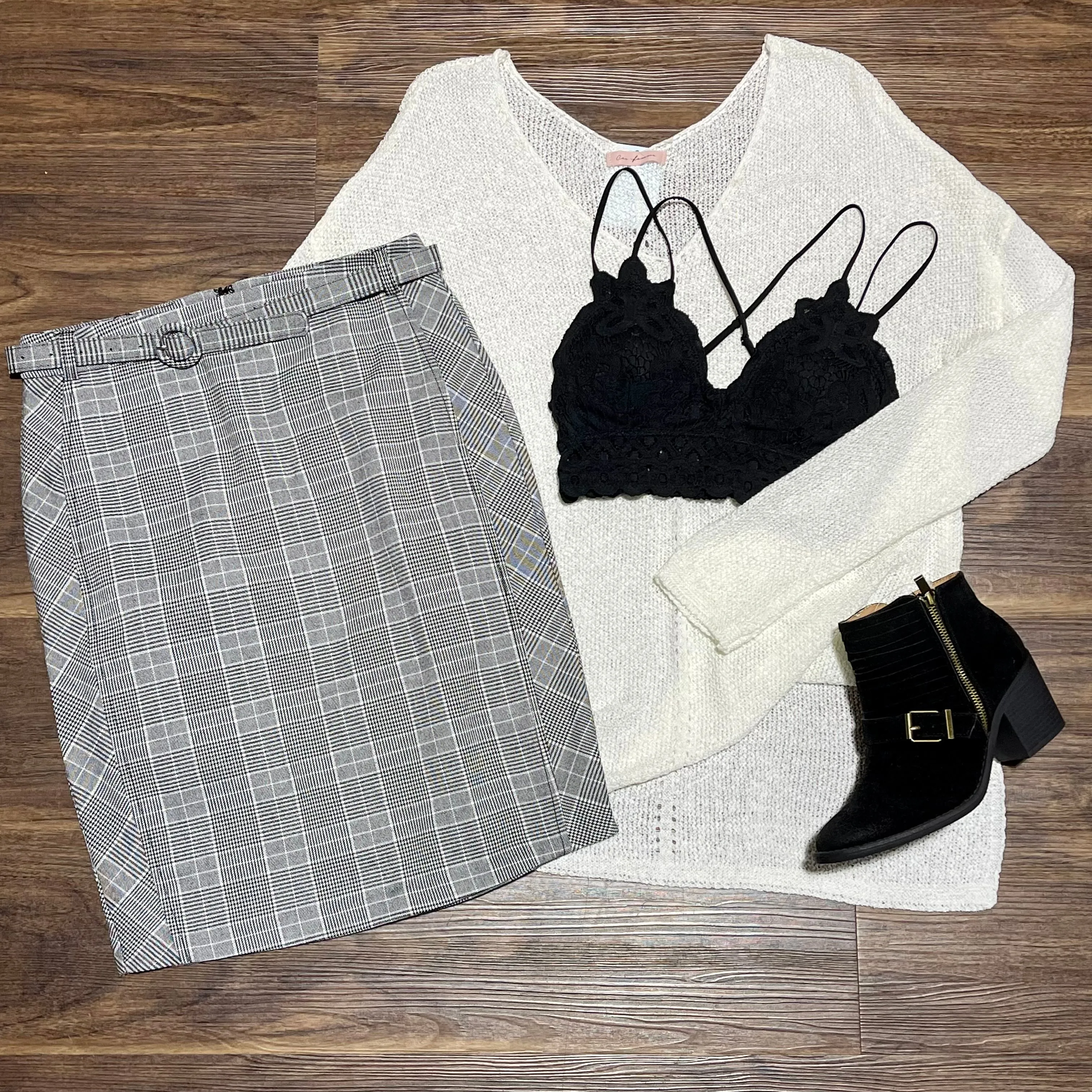 Plaid Pencil Skirt