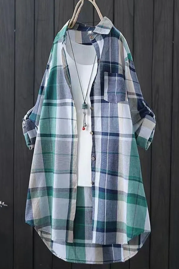 Plaid Printing Women's Shirt