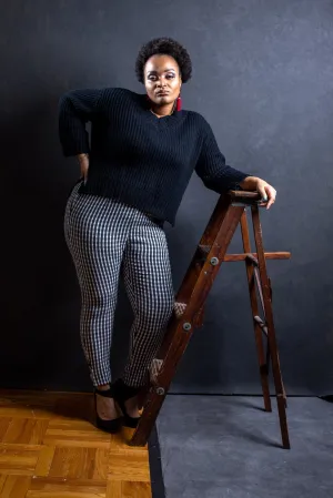 Plaid Split Hem Pants