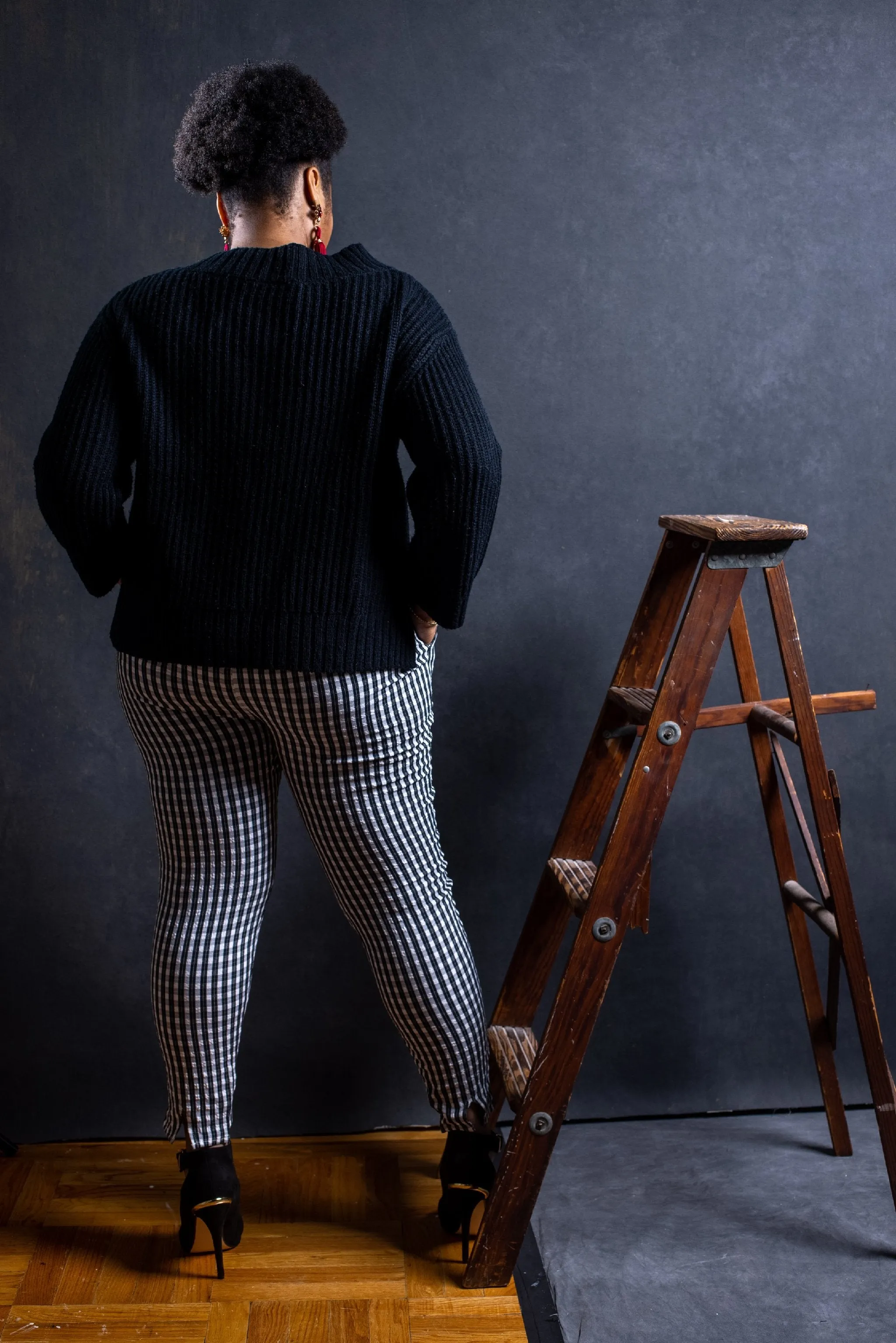 Plaid Split Hem Pants