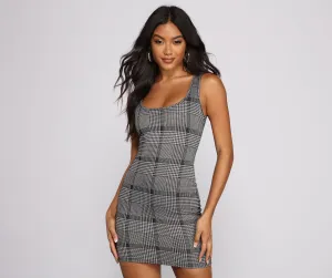 Play On Sleeveless Charming Plaid Mini Dress