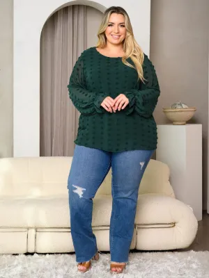 PLUS SIZE LONG SLEEVE DETAILED LOOSE FIT TOP