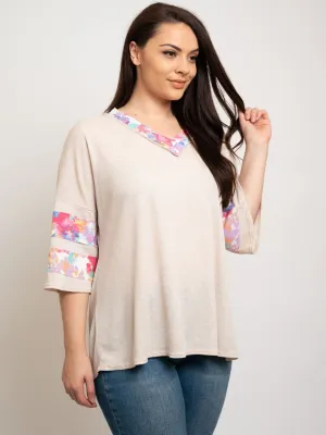PLUS SIZE V-NECK TUNIC TOP
