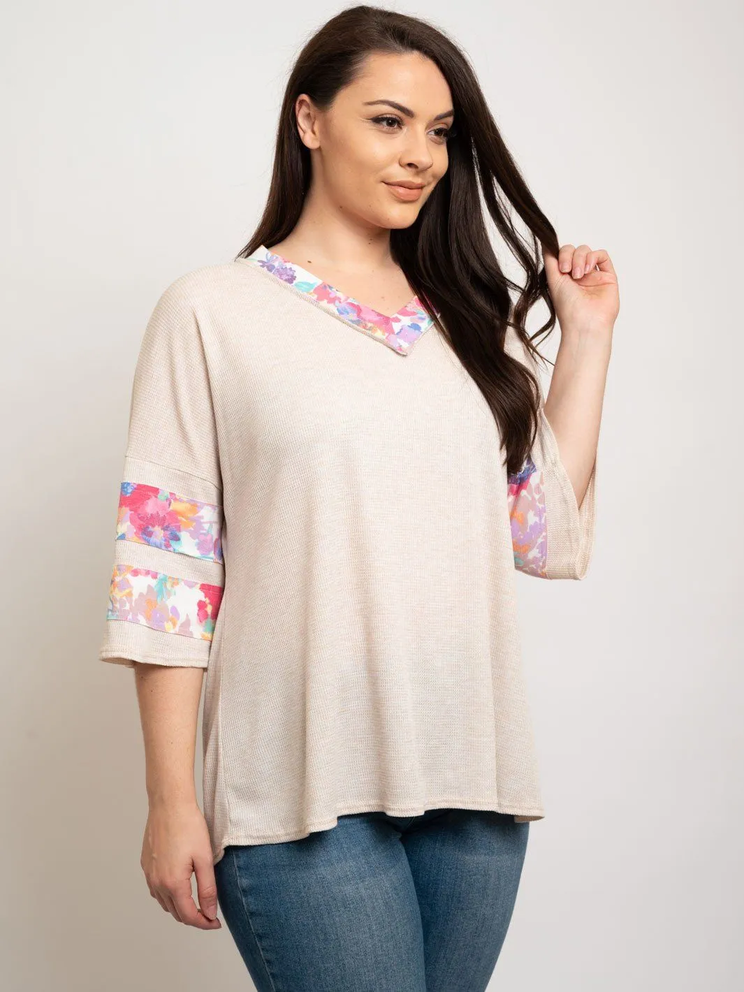 PLUS SIZE V-NECK TUNIC TOP