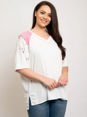 PLUS SIZE V-NECK TUNIC TOP