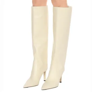 Pointed toe stiletto high heels boots