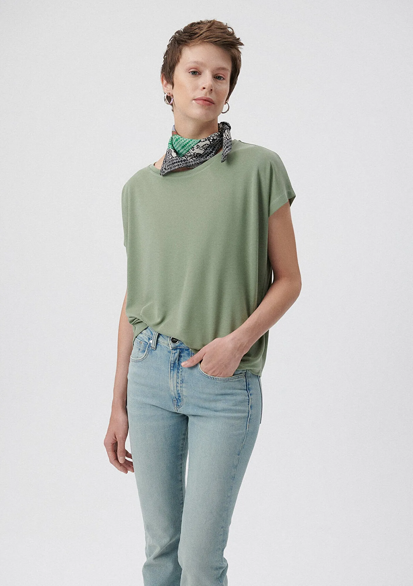 Printed Bej Bandana