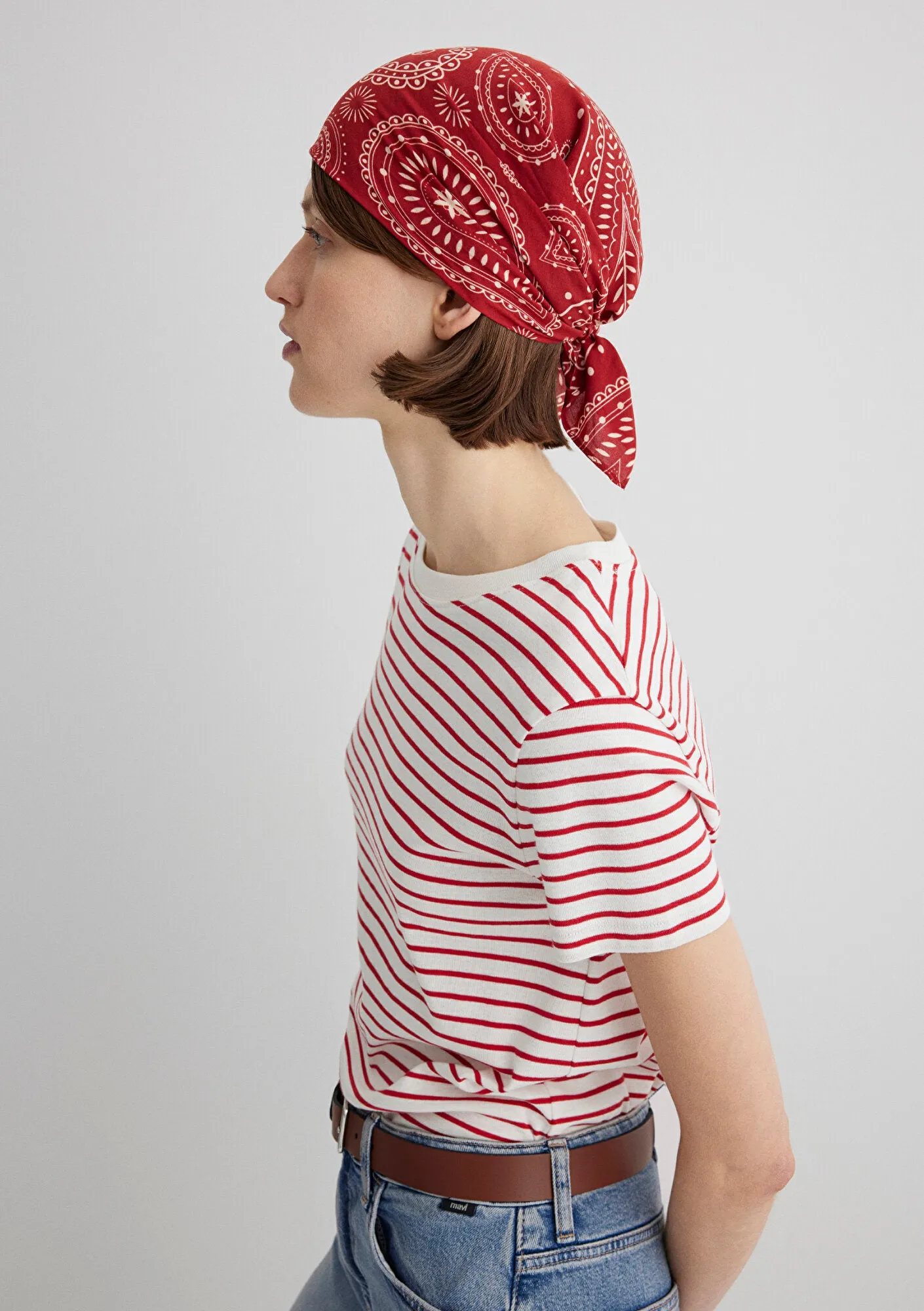 Printed Red Bandana