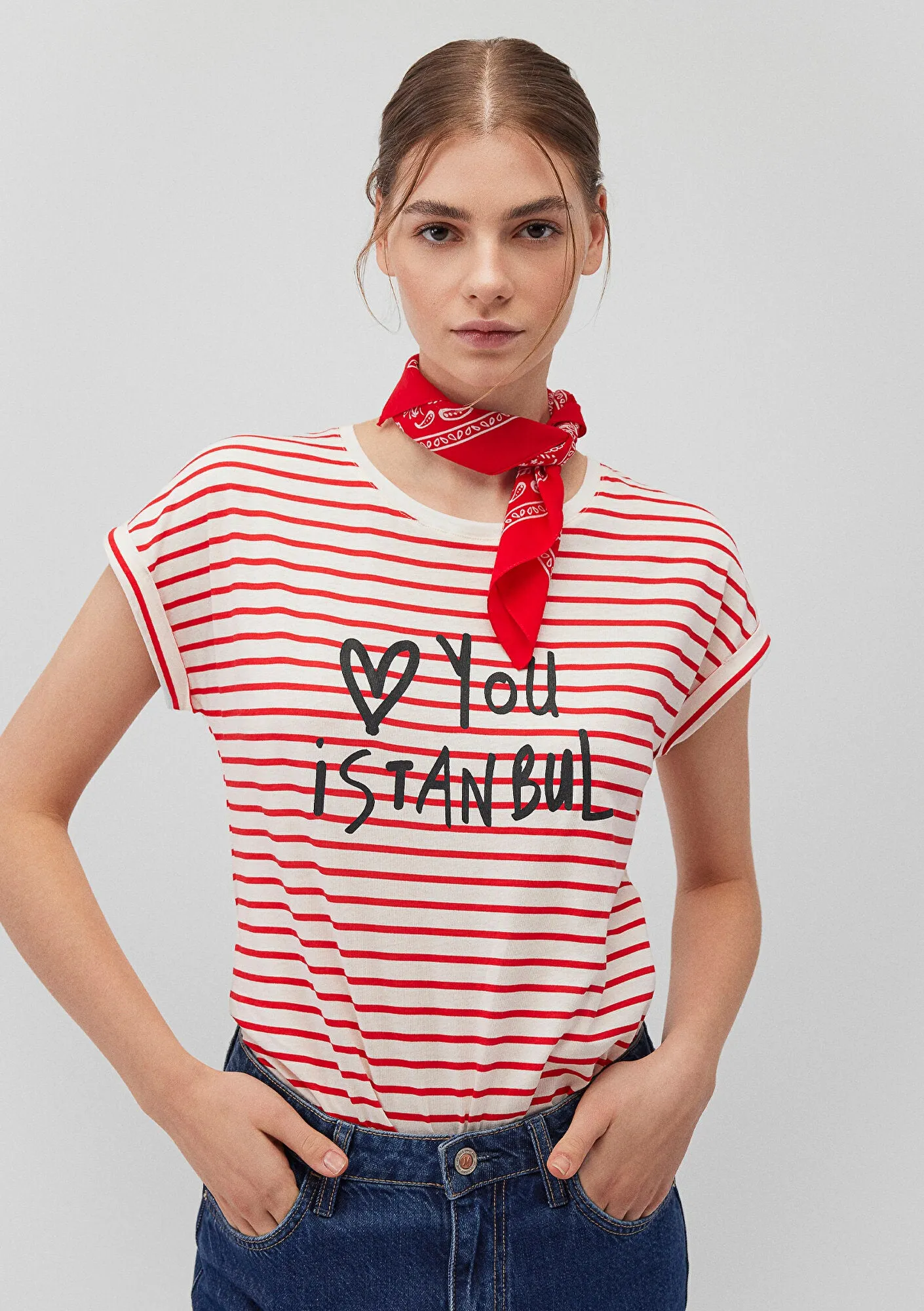 Printed Red Bandana