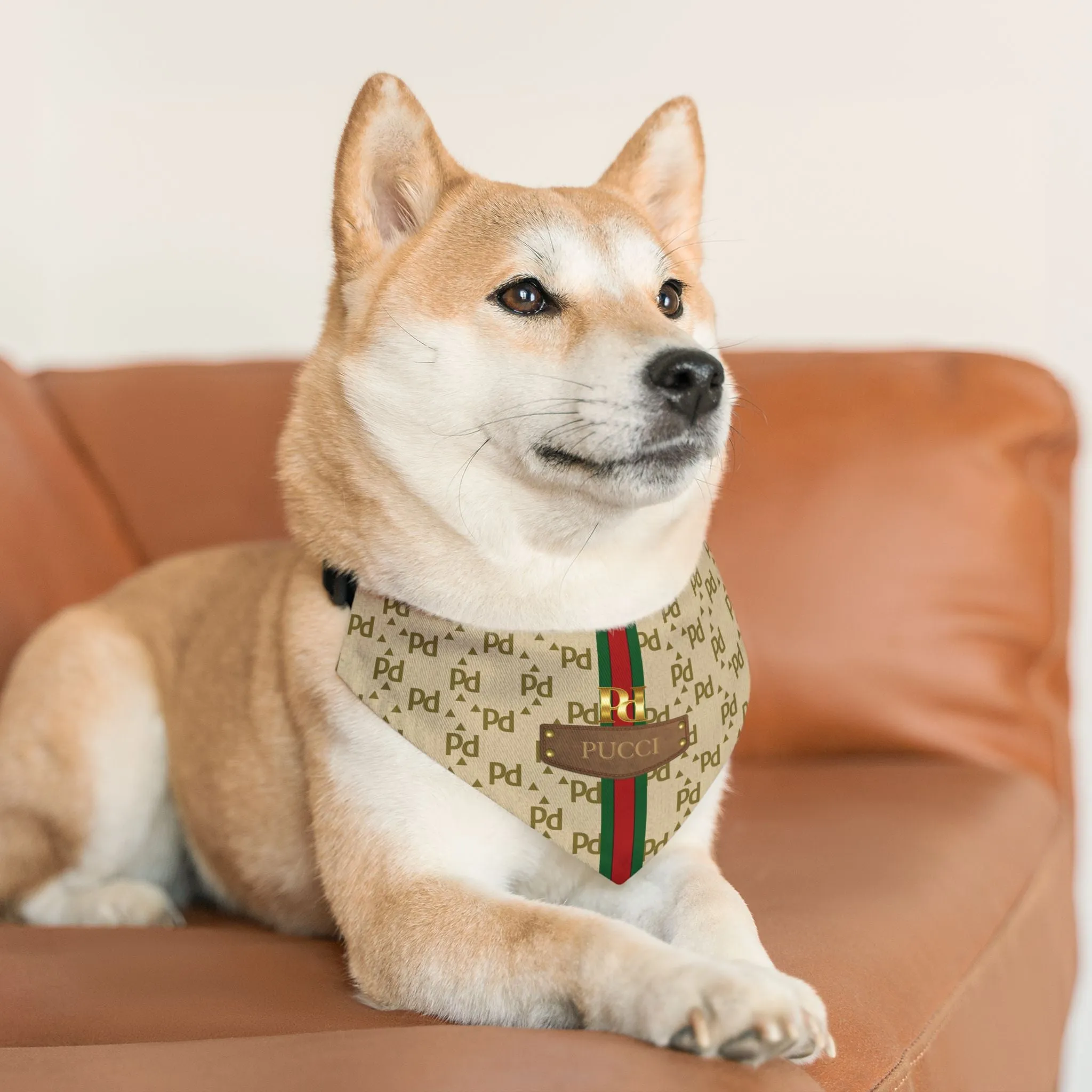 Pucci Faux-Designer Pet Bandana Collar