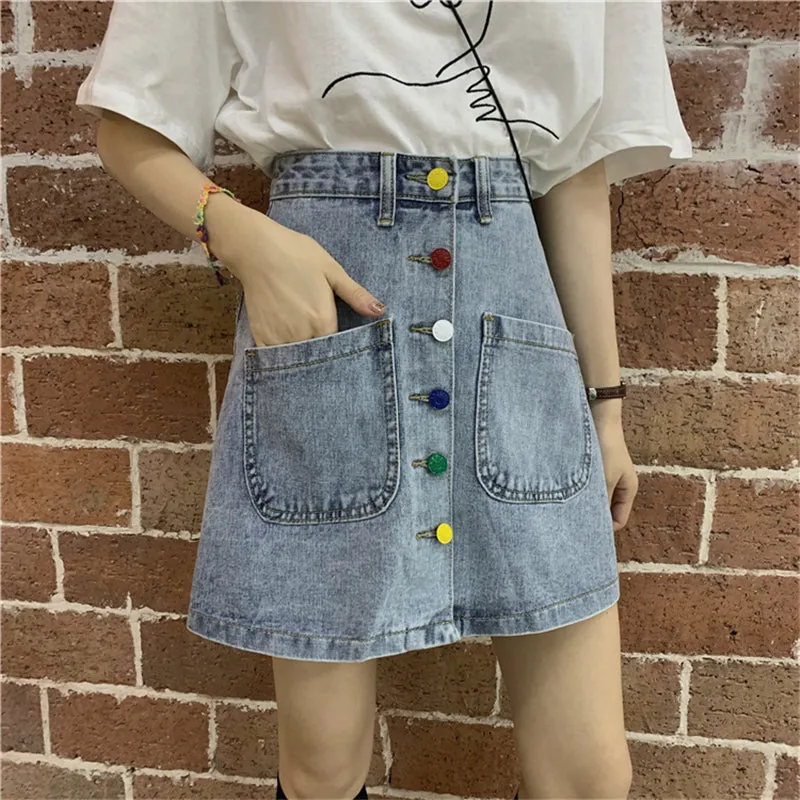 "COLOR BUTTON" SKIRT S031205