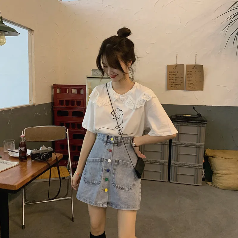"COLOR BUTTON" SKIRT S031205
