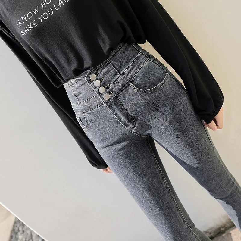 "FOUR BUTTON HIGH WAIST" JEANS D052314
