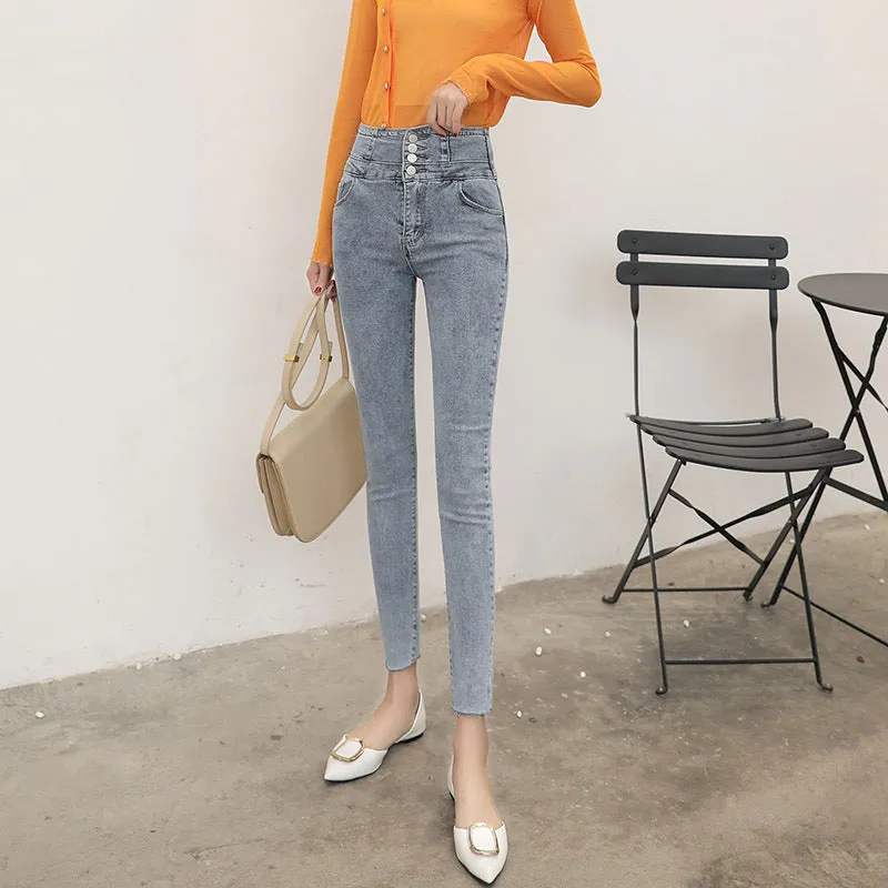 "FOUR BUTTON HIGH WAIST" JEANS D052314