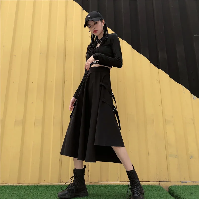 "HIGH WAIST IRREGULAR" SKIRT N081803
