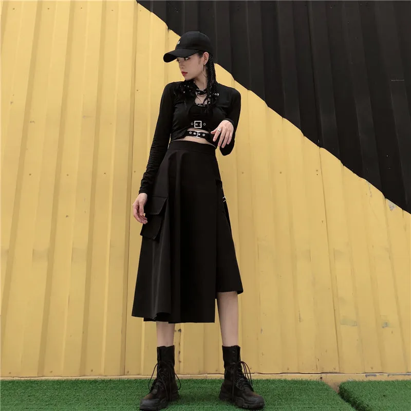 "HIGH WAIST IRREGULAR" SKIRT N081803