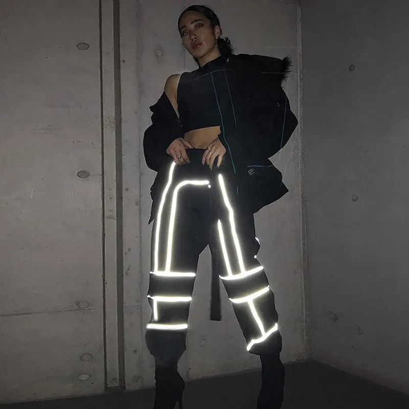"HIGH WAIST REFLECTIVE" OVERALLS K050403