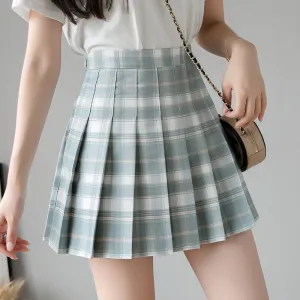 "JFASHION PLAID HIGH WAIST PLEATED" SKIRT D052911