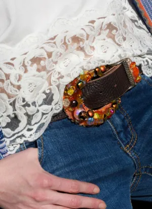 "Orange Dichroic Buckle & Belt - Small"