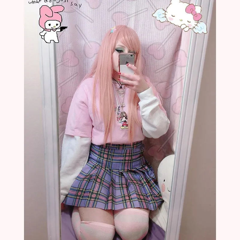 "PURPLE PLAID" SKIRT K061902