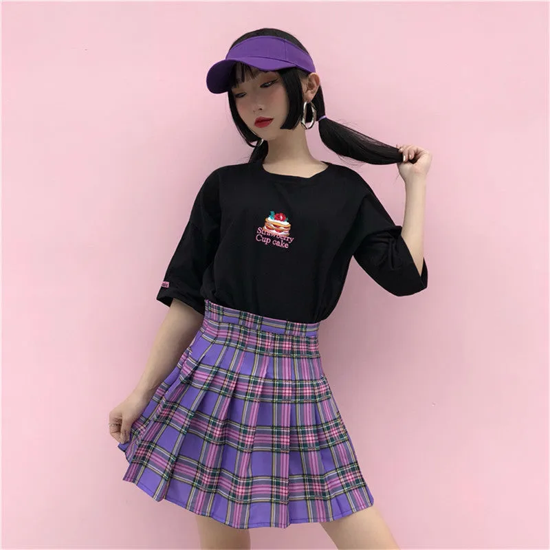 "PURPLE PLAID" SKIRT K061902
