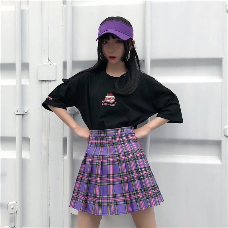 "PURPLE PLAID" SKIRT K061902
