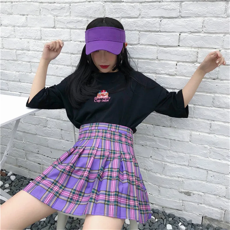 "PURPLE PLAID" SKIRT K061902