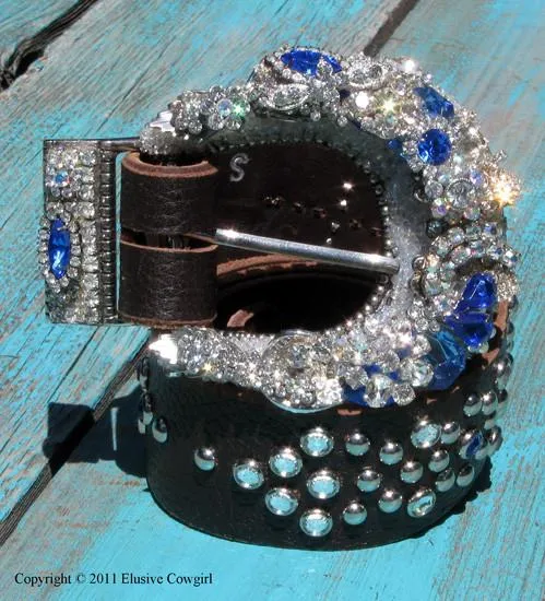 "Vintage Rhinestone Buckle & Belt - Small"