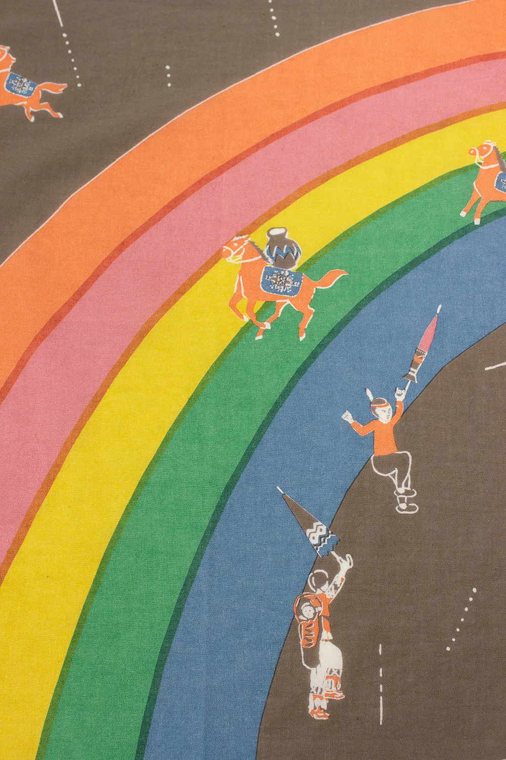 Rainbow and Horses Printed Bandana Khaki