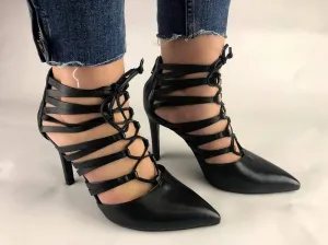Ramarim 14-75103 Laced Up High Heel Point in Black