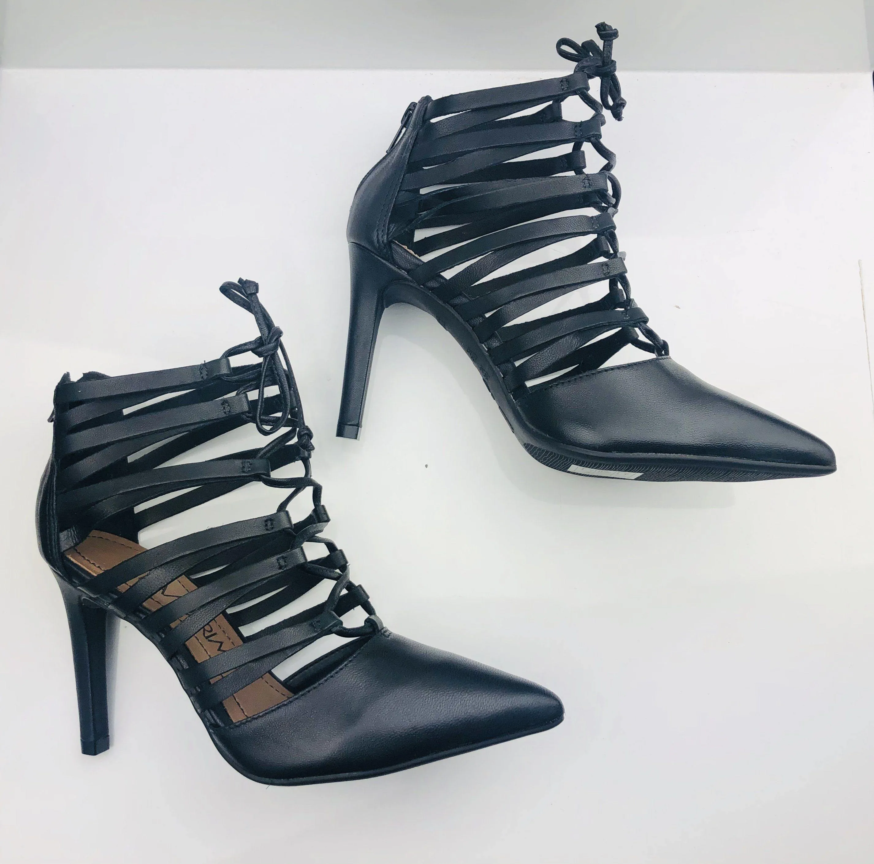 Ramarim 14-75103 Laced Up High Heel Point in Black