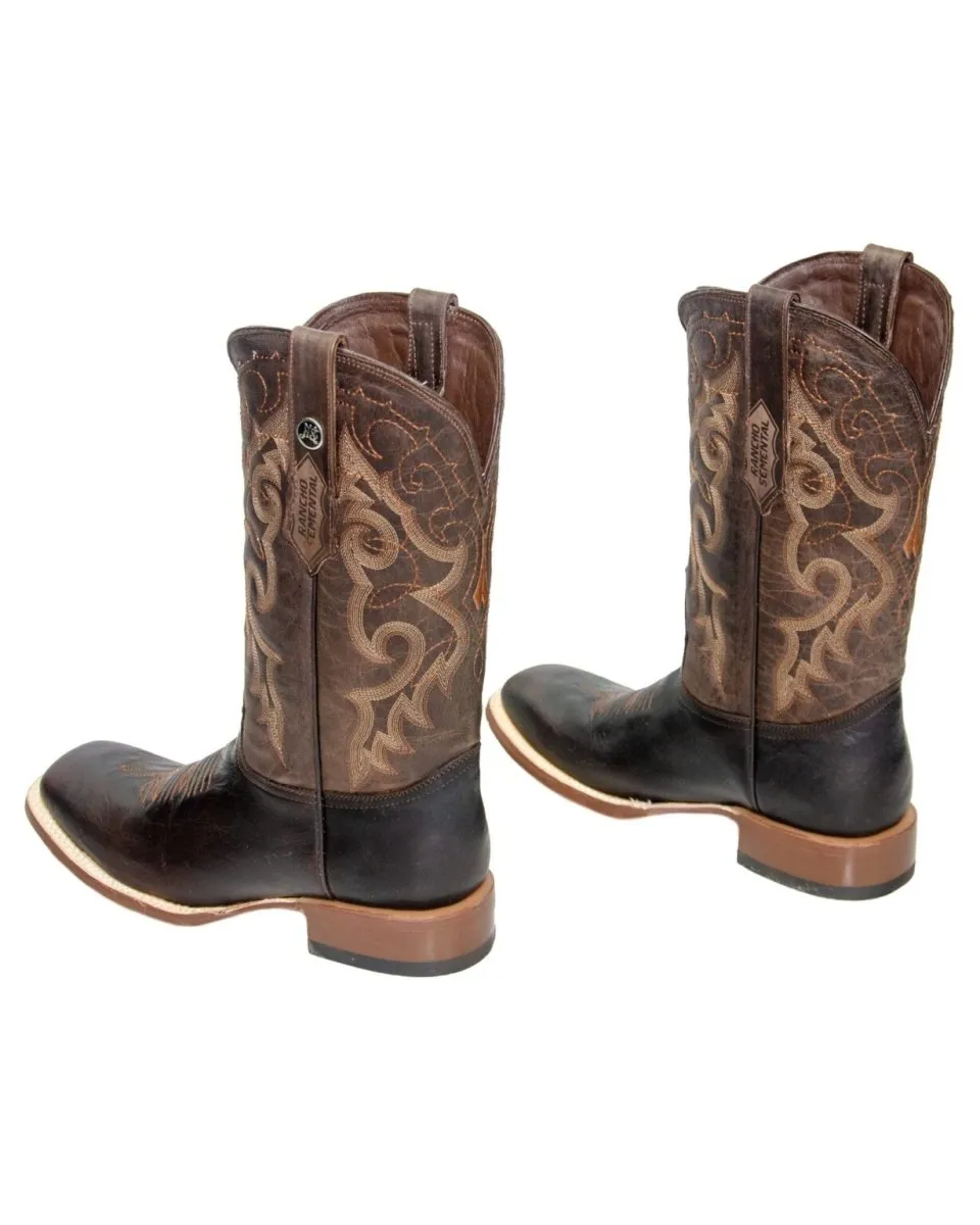 RANCHO SEMENTAL MEN’S Damiana Brown Western Boots Whit Brown Top