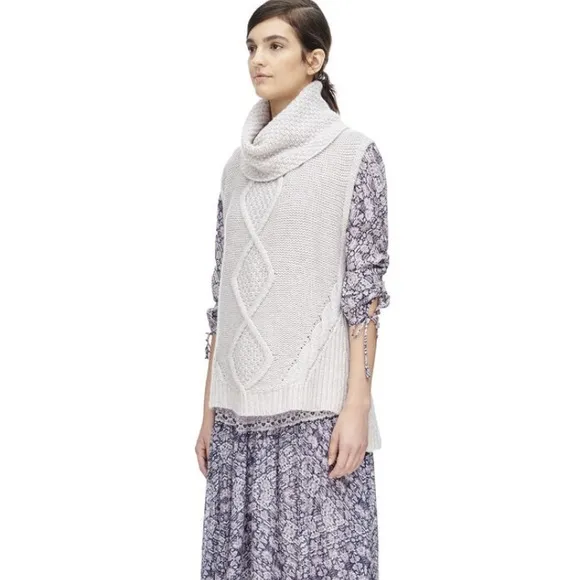 Rebecca Taylor Optic Texture Turtleneck Sweater