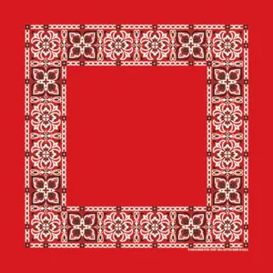 Red & White Open Center Paisley