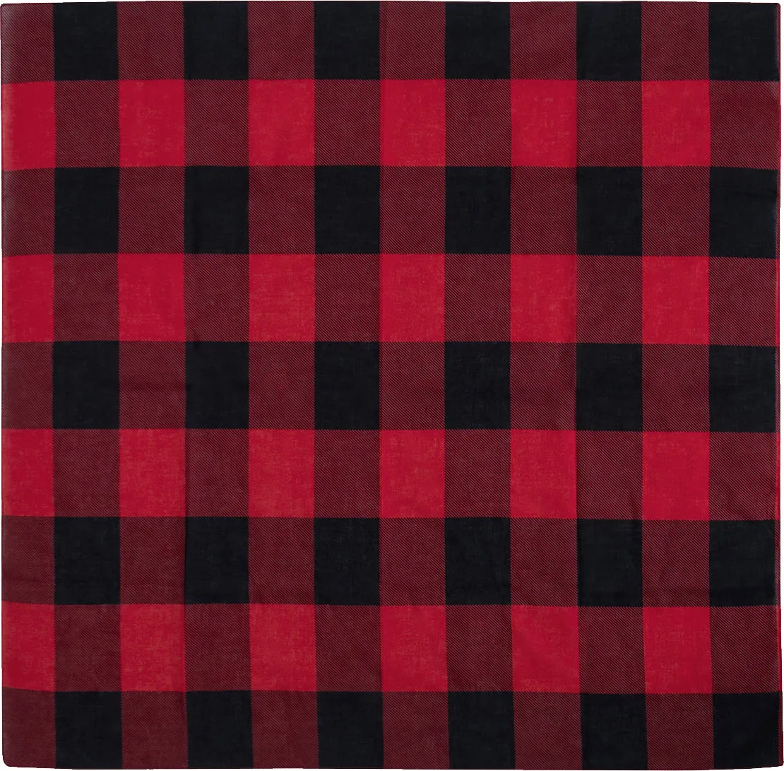 Red Plaid Bandana – 27" X 27"
