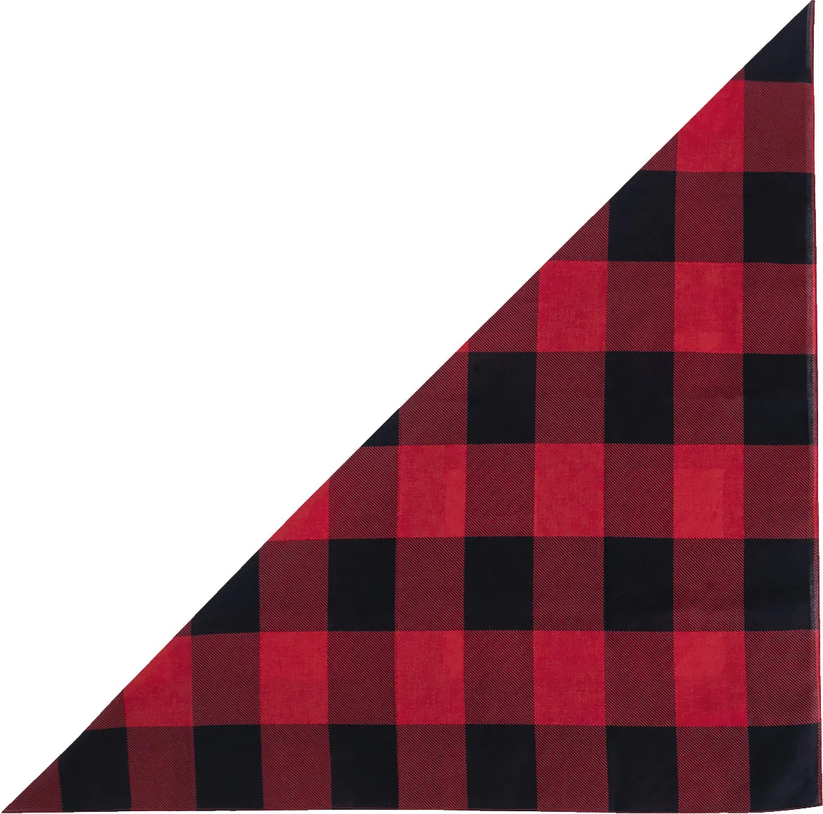 Red Plaid Bandana – 27" X 27"