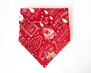 Red Vintage Holiday Dog Bandana