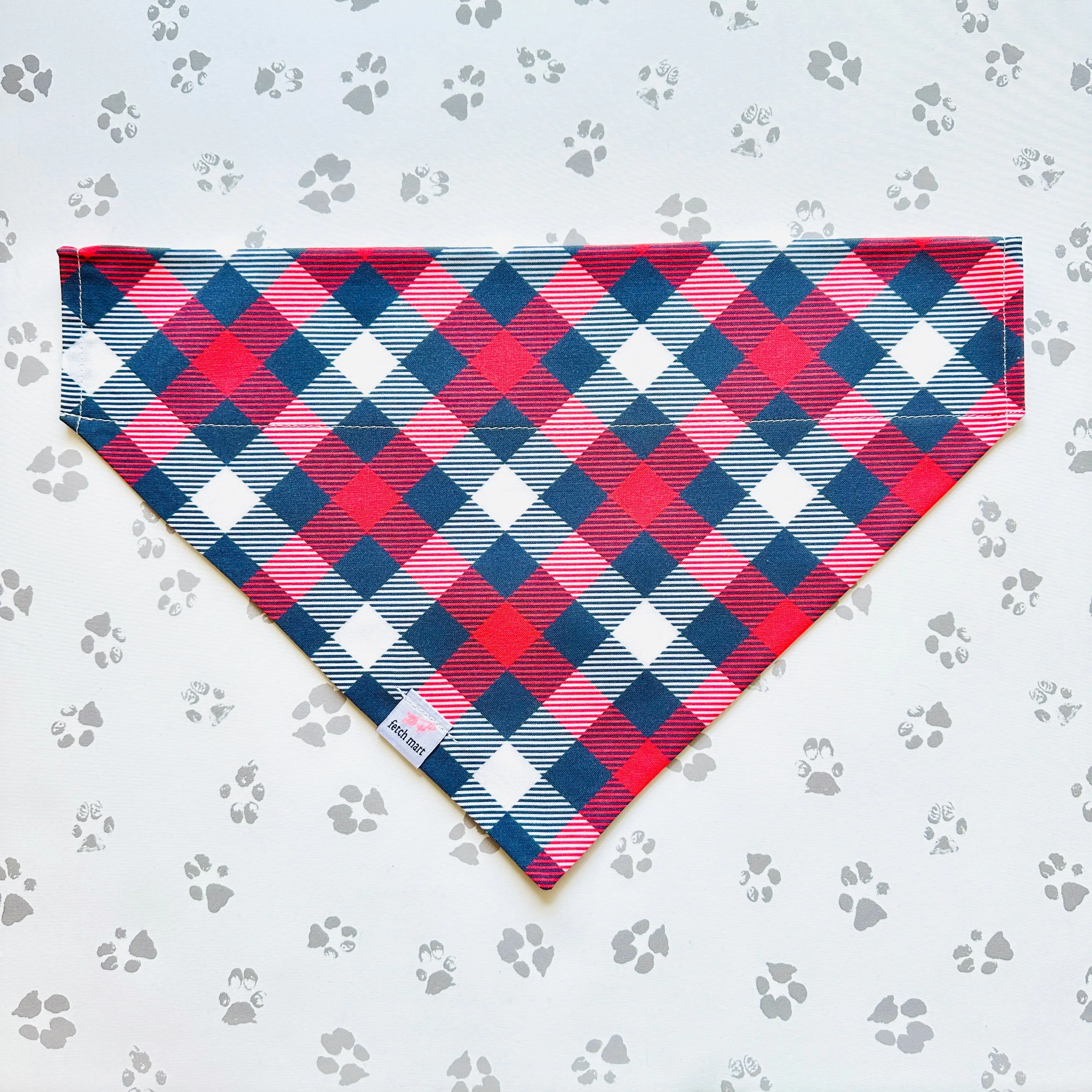 Red, White, & Blue Gingham Bandana
